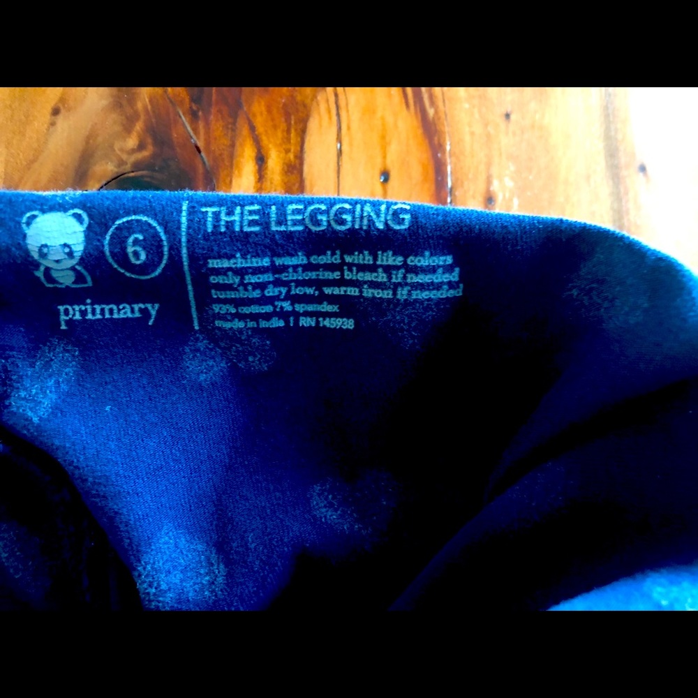 Girls 6T Primary Navy Legging